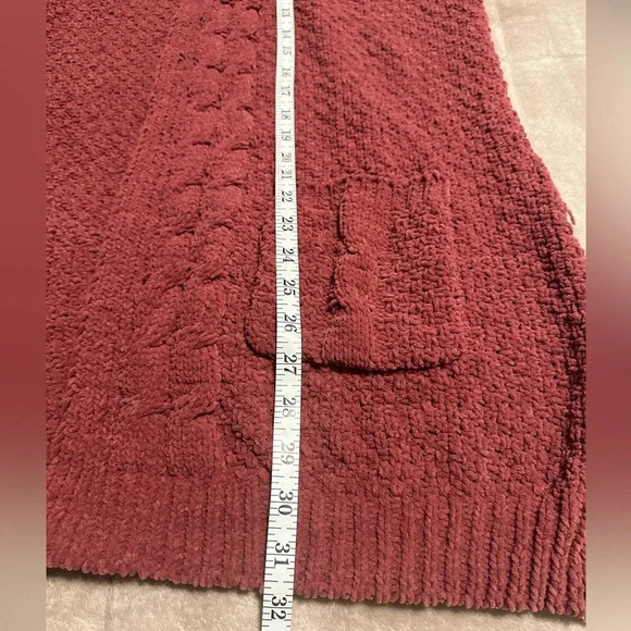 Umgee Chenille Cardigan Size XL Mauve Cozy Soft Warm Sweater Grandpa - Picture 8 of 9